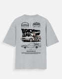 Back To The Future Delorean DMC 12 Oversized T Shirt Retro Movie Car Blueprint Streetwear Tee