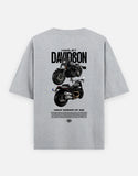 Harley Davidson Fat Bob Graphic Oversized T Shirt Premium Cruiser Biker Streetwear Cotton Tee