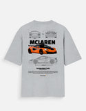 McLaren 720S Oversized T Shirt Supercar Blueprint Graphic Luxury Streetwear Tee