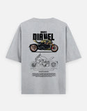 Ducati Diavel Blueprint Graphic Oversized T Shirt Premium Cruiser Bike Streetwear Cotton Rider Tee