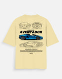 Lamborghini Aventador Oversized T Shirt Supercar Graphic Streetwear Racing Tee