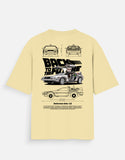Back To The Future Delorean DMC 12 Oversized T Shirt Retro Movie Car Blueprint Streetwear Tee