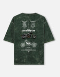 Harley Davidson FXDR Acid Wash Oversized T Shirt Cruiser Motorcycle Blueprint Graphic Streetwear Tee