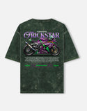 Kawasaki ZX10R Trick Star Acid Wash Oversized T Shirt Superbike Racing Graphic Streetwear Tee
