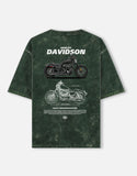 Harley Davidson Sportster Acid Wash Oversized T Shirt Motorcycle Blueprint Graphic Biker Streetwear Tee