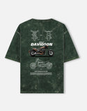 Harley Davidson Softail FXDR Acid Wash Oversized T Shirt Motorcycle Blueprint Graphic Biker Streetwear Tee