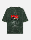 Ducati 1199 Panigale Acid Wash Oversized T Shirt Motorcycle Blueprint Graphic Racing Streetwear Tee