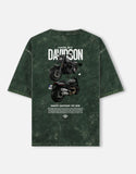 Harley Davidson Fat Bob Acid Wash Oversized T Shirt Cruiser Motorcycle Graphic Streetwear Biker Tee