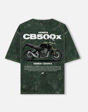 Honda CB500X Adventure Touring Motorcycle Acid Wash Oversized T Shirt Adventure Bike Streetwear Graphic Tee
