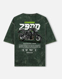 Kawasaki Z900 Acid Wash Oversized T Shirt Naked Sport Motorcycle Graphic Streetwear Tee