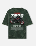 Kawasaki Z900 Acid Wash Oversized T Shirt Naked Sport Bike Graphic Streetwear Motorcycle Tee