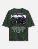 Yamaha R3 Phantom Acid Wash Oversized T Shirt Purple Sportbike Graphic Streetwear Motorcycle Rider Tee