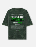 Porsche 911 RS Rawr Acid Wash Oversized T Shirt Racing Drift Club Streetwear Graphic Tee