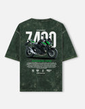 Kawasaki Z400 Acid Wash Oversized T Shirt Naked Bike Motorcycle Graphic Streetwear Tee