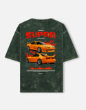 Toyota Supra MK4 Triple Gen Acid Wash Oversized T Shirt JDM Sports Car Streetwear Graphic Tee