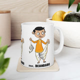 Mr Beanbabu Funny Coffee Mug Cartoon Indian Character Humor Mug Cute Illustration Coffee Mug Desi Comedy Gift Mug Unique Graphic Mug