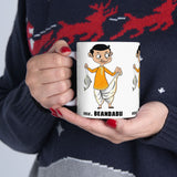 Mr Beanbabu Funny Coffee Mug Cartoon Indian Character Humor Mug Cute Illustration Coffee Mug Desi Comedy Gift Mug Unique Graphic Mug