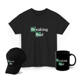 Breaking Bad Graphic T Shirt Combo Pack Premium Cotton Heisenberg Chemistry Logo Streetwear Tee Cap Mug Set