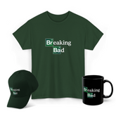 Breaking Bad Graphic T Shirt Combo Pack Premium Cotton Heisenberg Chemistry Logo Streetwear Tee Cap Mug Set