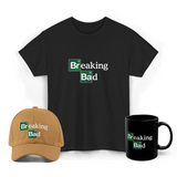 Breaking Bad Graphic T Shirt Combo Pack Premium Cotton Heisenberg Chemistry Logo Streetwear Tee Cap Mug Set