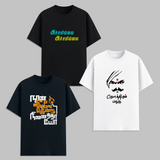 Tamil Typography Graphic T Shirt Combo Pack Attitude Dialogue Tamil Print Cotton Unisex Black White Streetwear Tees India