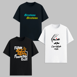 Tamil Typography Graphic T Shirt Combo Pack Attitude Dialogue Tamil Print Cotton Unisex Black White Streetwear Tees India