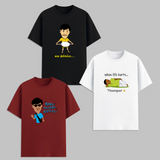 Vadivelu Comedy T Shirt Combo Pack Tamil Funny Graphic Tees Meme Dialogue Streetwear Cotton Unisex India