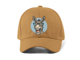 Funny Donkey Embroidery Baseball Cap Cartoon Smiling Donkey Face Black Adjustable Cotton Dad Hat Streetwear Unisex Gift