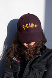 FCAWF Embroidery Baseball Cap Bold Typography Streetwear Black Adjustable Cotton Dad Hat Unisex Trendy Graphic Cap