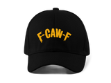 FCAWF Embroidery Baseball Cap Bold Typography Streetwear Black Adjustable Cotton Dad Hat Unisex Trendy Graphic Cap