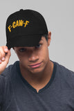 FCAWF Embroidery Baseball Cap Bold Typography Streetwear Black Adjustable Cotton Dad Hat Unisex Trendy Graphic Cap
