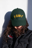 FCAWF Embroidery Baseball Cap Bold Typography Streetwear Black Adjustable Cotton Dad Hat Unisex Trendy Graphic Cap
