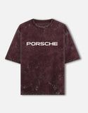 Porsche GT3 RS Elevate Your Drive Acid Wash Oversized T Shirt Motorsport Streetwear Graphic Tee