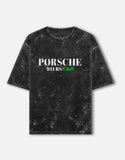 Porsche 911 RS Rawr Acid Wash Oversized T Shirt Racing Drift Club Streetwear Graphic Tee