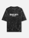Ducati Panigale Acid Wash Oversized T Shirt Superbike Motorcycle Graphic Streetwear Tee