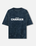 Dodge Charger Blueprint Acid Wash Oversized T Shirt Classic American Muscle Car Graphic Streetwear Tee