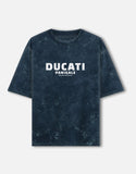 Ducati Panigale Acid Wash Oversized T Shirt Superbike Motorcycle Graphic Streetwear Tee