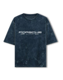 Porsche 911 GT3 RS Acid Wash Oversized T Shirt Blueprint Sports Car Graphic Streetwear Tee