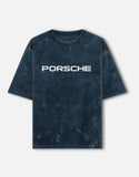 Porsche GT3 RS Elevate Your Drive Acid Wash Oversized T Shirt Motorsport Streetwear Graphic Tee