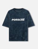 Porsche 911 GT3 RS Acid Wash Oversized T Shirt Motorsport Blueprint Graphic Streetwear Tee