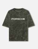 Porsche GT3 RS Elevate Your Drive Acid Wash Oversized T Shirt Motorsport Streetwear Graphic Tee