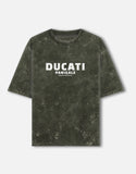 Ducati Panigale Acid Wash Oversized T Shirt Superbike Motorcycle Graphic Streetwear Tee