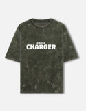Dodge Charger Blueprint Acid Wash Oversized T Shirt Classic American Muscle Car Graphic Streetwear Tee