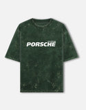 Porsche 911 GT3 RS Acid Wash Oversized T Shirt Motorsport Blueprint Graphic Streetwear Tee