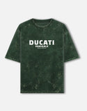 Ducati Panigale Acid Wash Oversized T Shirt Superbike Motorcycle Graphic Streetwear Tee