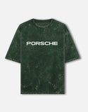 Porsche GT3 RS Elevate Your Drive Acid Wash Oversized T Shirt Motorsport Streetwear Graphic Tee