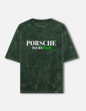 Porsche 911 RS Rawr Acid Wash Oversized T Shirt Racing Drift Club Streetwear Graphic Tee
