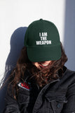 I Am The Weapon Statement Baseball Cap Black Embroidered Bold Typography Streetwear Adjustable Cotton Hat Unisex