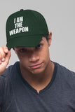 I Am The Weapon Statement Baseball Cap Black Embroidered Bold Typography Streetwear Adjustable Cotton Hat Unisex