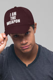 I Am The Weapon Statement Baseball Cap Black Embroidered Bold Typography Streetwear Adjustable Cotton Hat Unisex